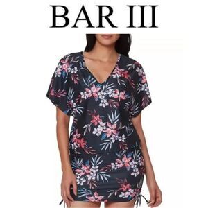 Bar III Tropical Escape Floral-Print Caftan Cover-Up Small Created for M…